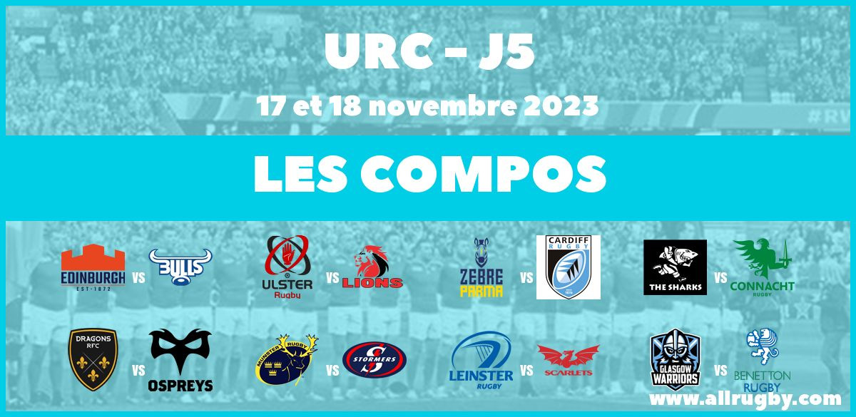 URC 2024 J5 les compos pour le weekend du 17 et 18 novembre 2023