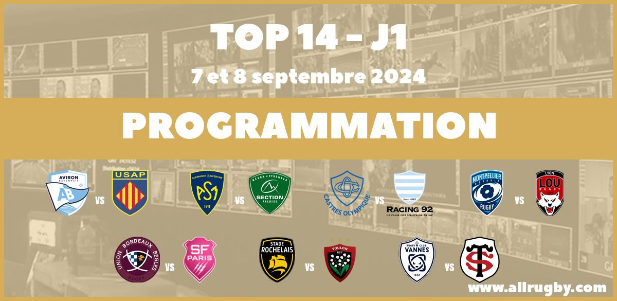 Top 14 Les Dates Et Horaires Des Cinq Premières Journées Allrugby 1923